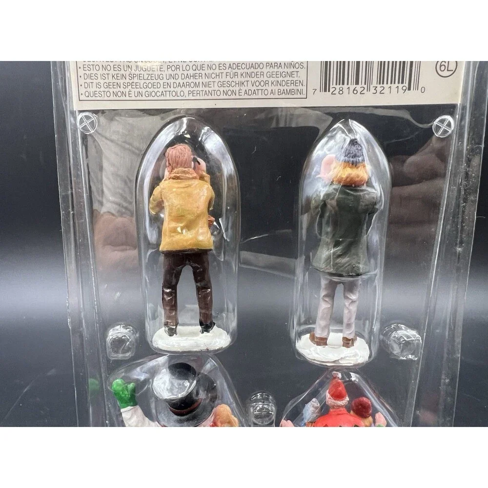 Lemax Set of 4 Christmas Figures w/ Snowman - Picture 5 of 6